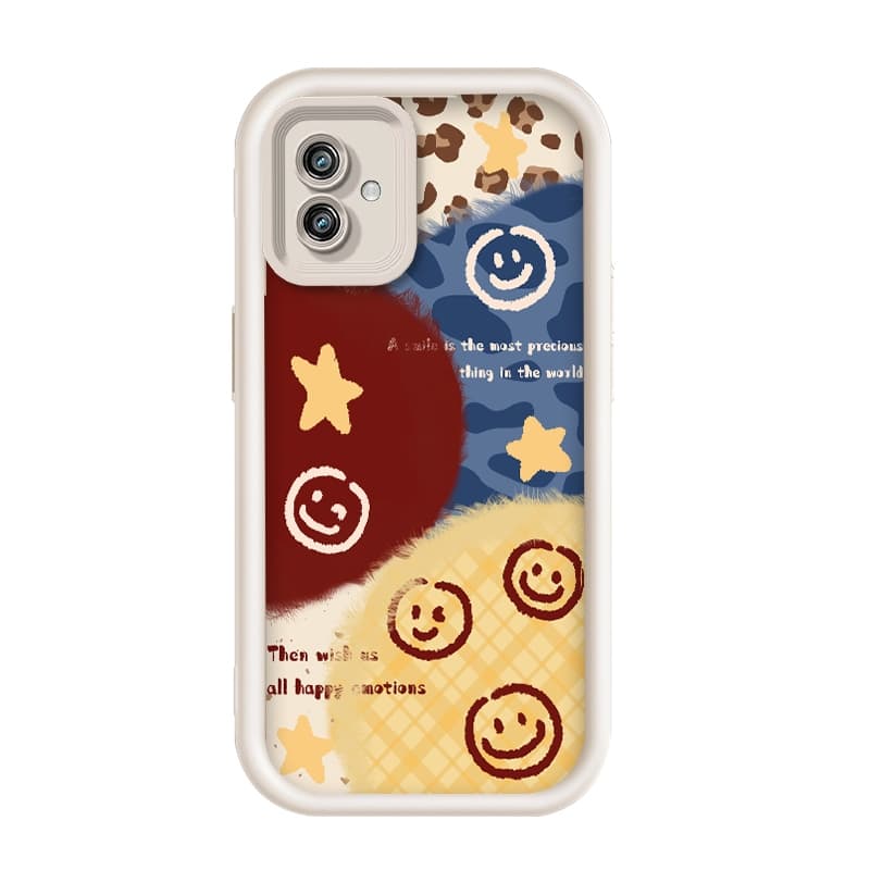 Para Motorola Moto G54 , Imagem De Rosto Sorridente Estrela , Capa De Telefone De silicone Anti-Queda