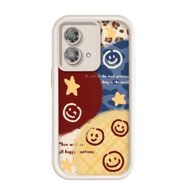 Para Motorola Moto G84 , Imagem De Rosto Sorridente Estrela , Capa De Telefone De silicone Anti-Queda