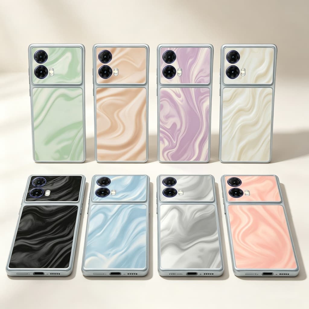 Capa De Telefone Luxuosa Com Padrão De Textura Ondulada De Água 2 Em 1 Motorola Moto G86 G85 G84 G75 G66J G56 G55 G54 4G