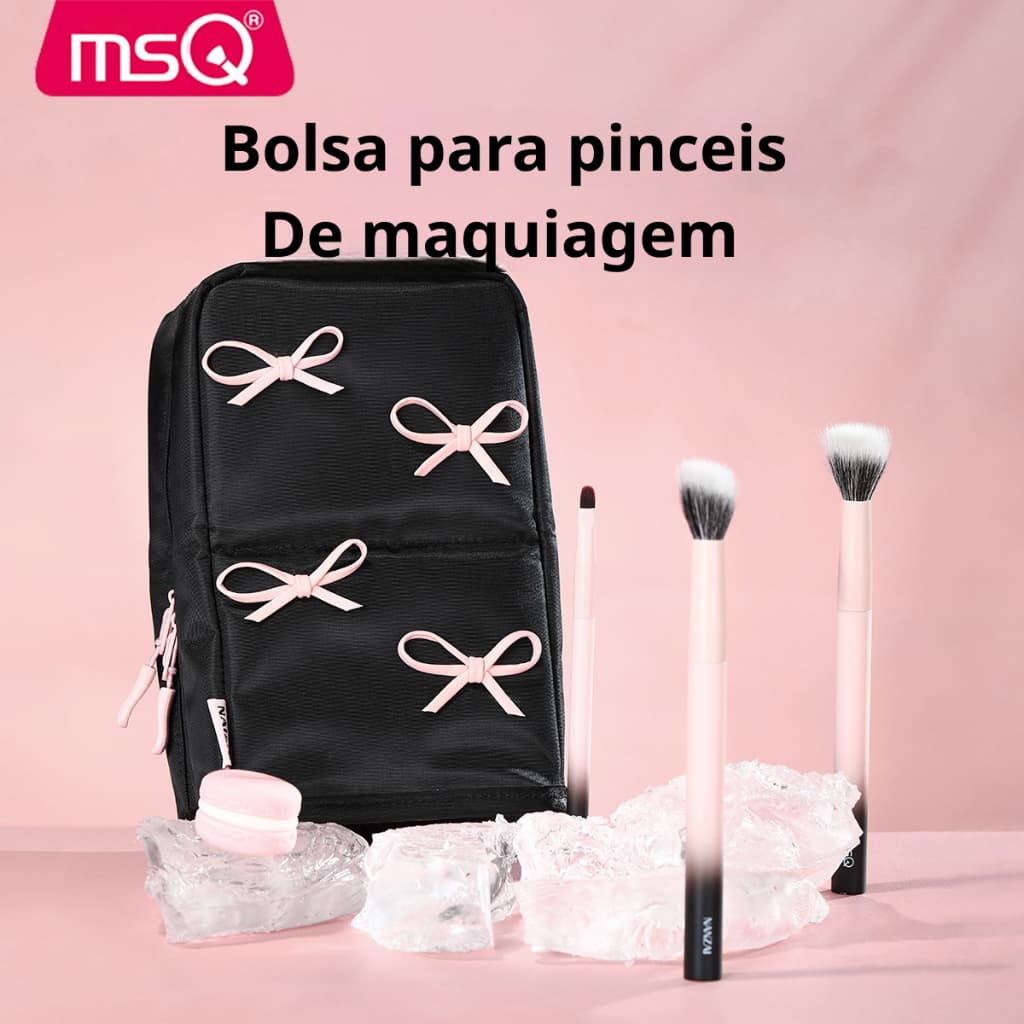 MSQ Saco de armazenagem de maquilhagem, saco de maquilhagem de viagens de grande capacidade dobrável