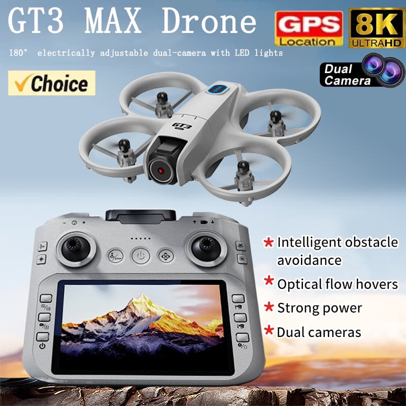 Quente GT3 Mini Drone Com Câmera 4K 8K HD WIFI FPV Dobrável Quadcopters RC Luzes Coloridas Pairando Brinquedos Presentes