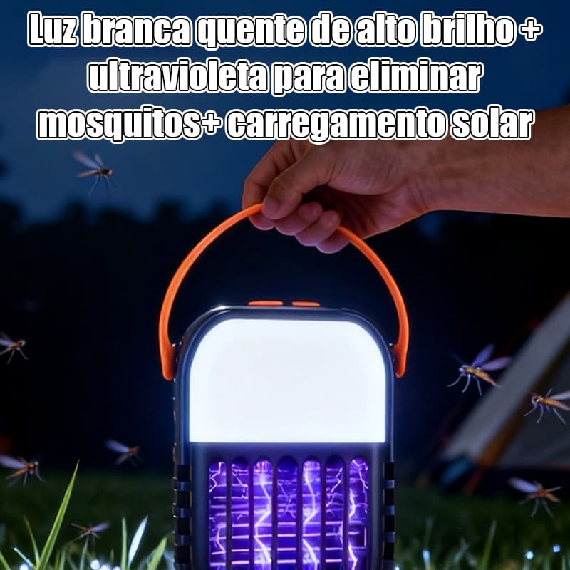 Guarda-SOLAR + Tipo-C ! Lanterna De Acampamento Recarregável Com Assassino De Mosquitos UV – 3 Modos De Iluminação , 365