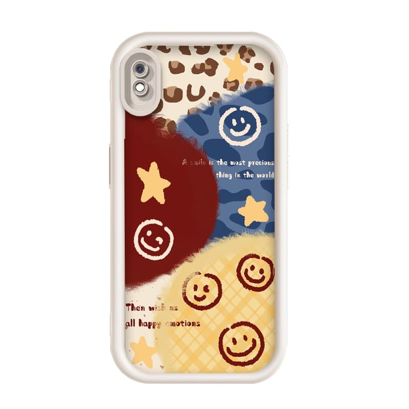 Para Samsung Galaxy A10 , Imagem De Rosto Sorridente Estrela , Capa De Telefone De silicone Anti-Queda