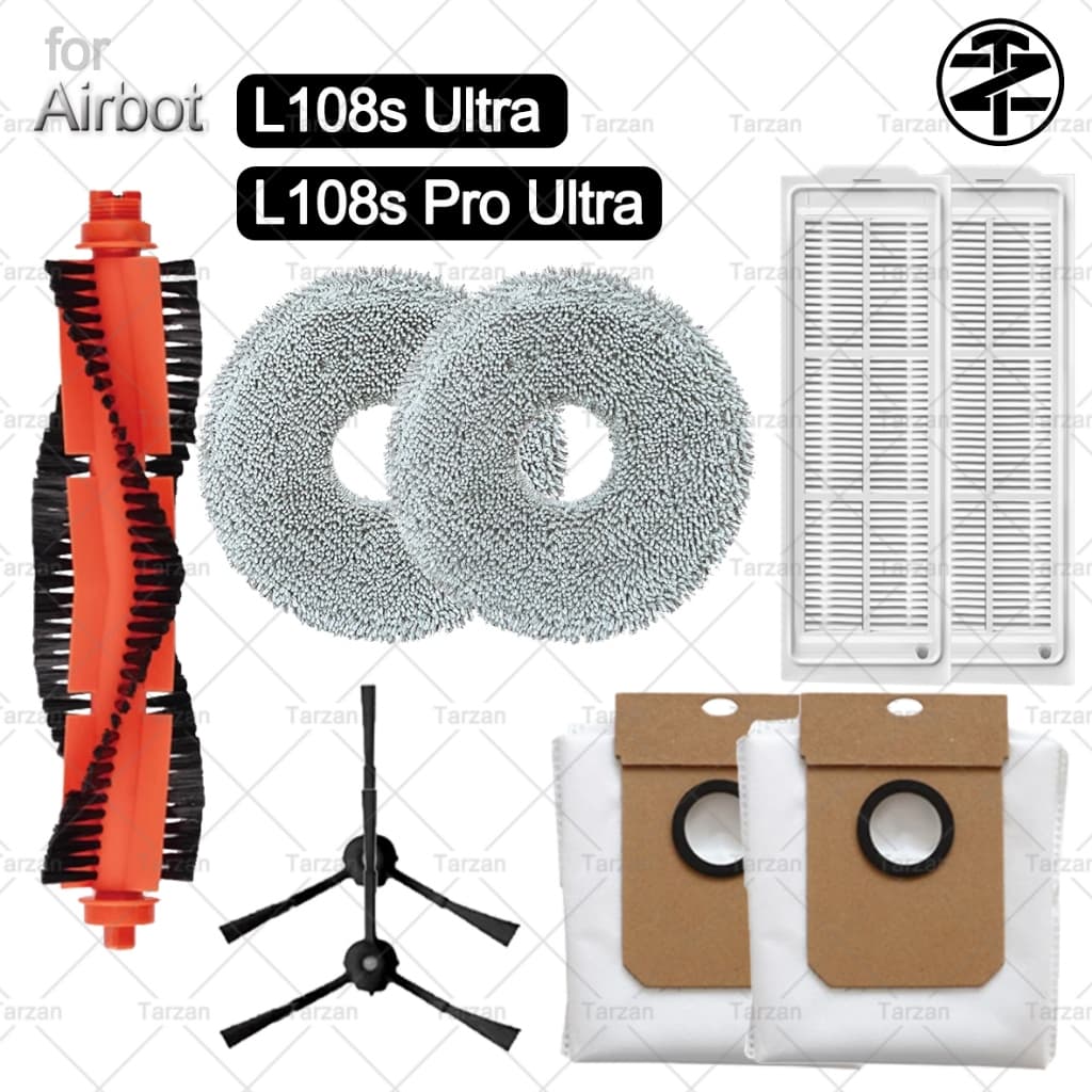 Para Airbot L108s Ultra/L108s Pro Robô Aspirador De Pó Acessórios : Escova Principal , Lateral , Filtro HEPA , Esfregão