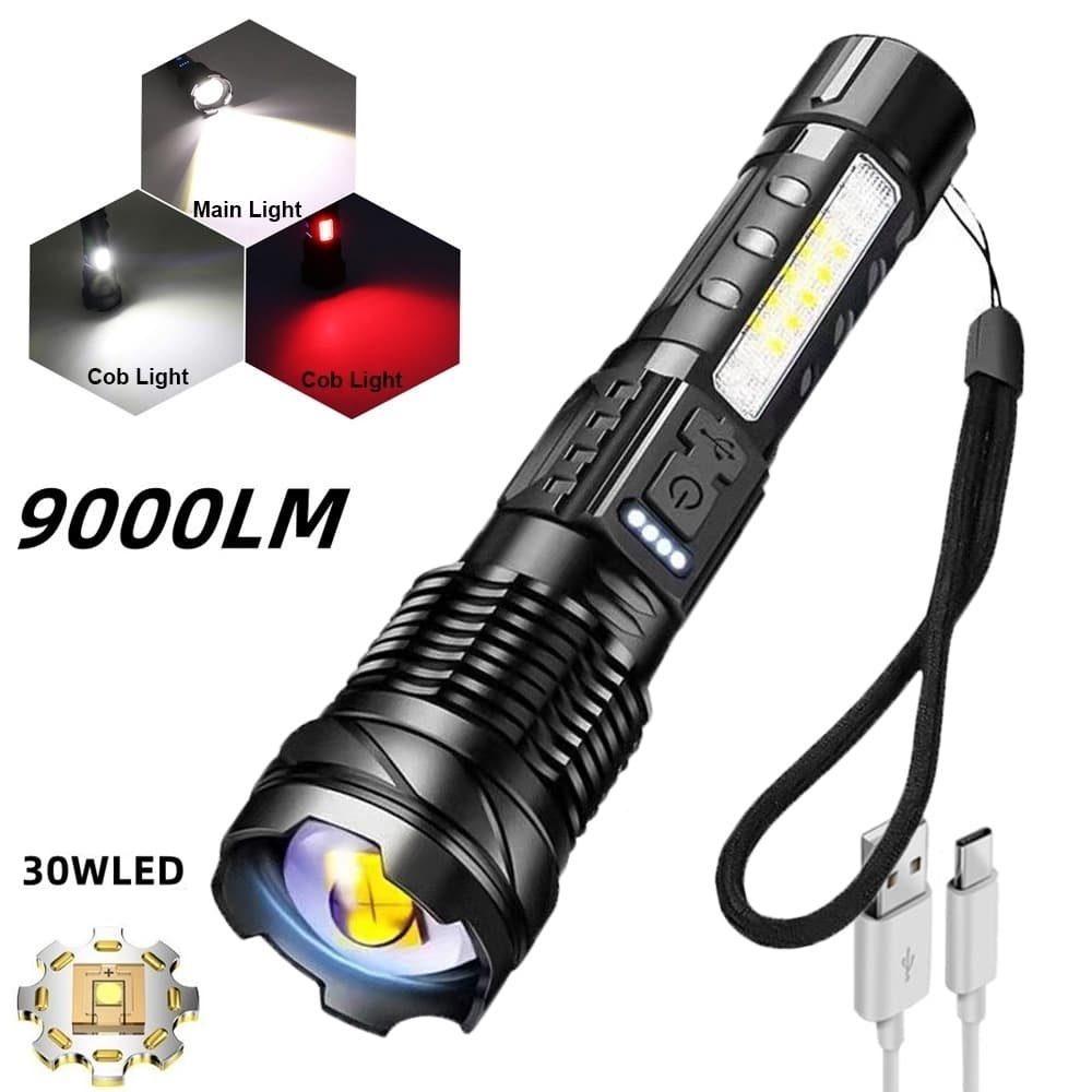 Lanterna GT10 Laser Branco [Caixa Colorida Embutida 2600mAh + Fiação]
