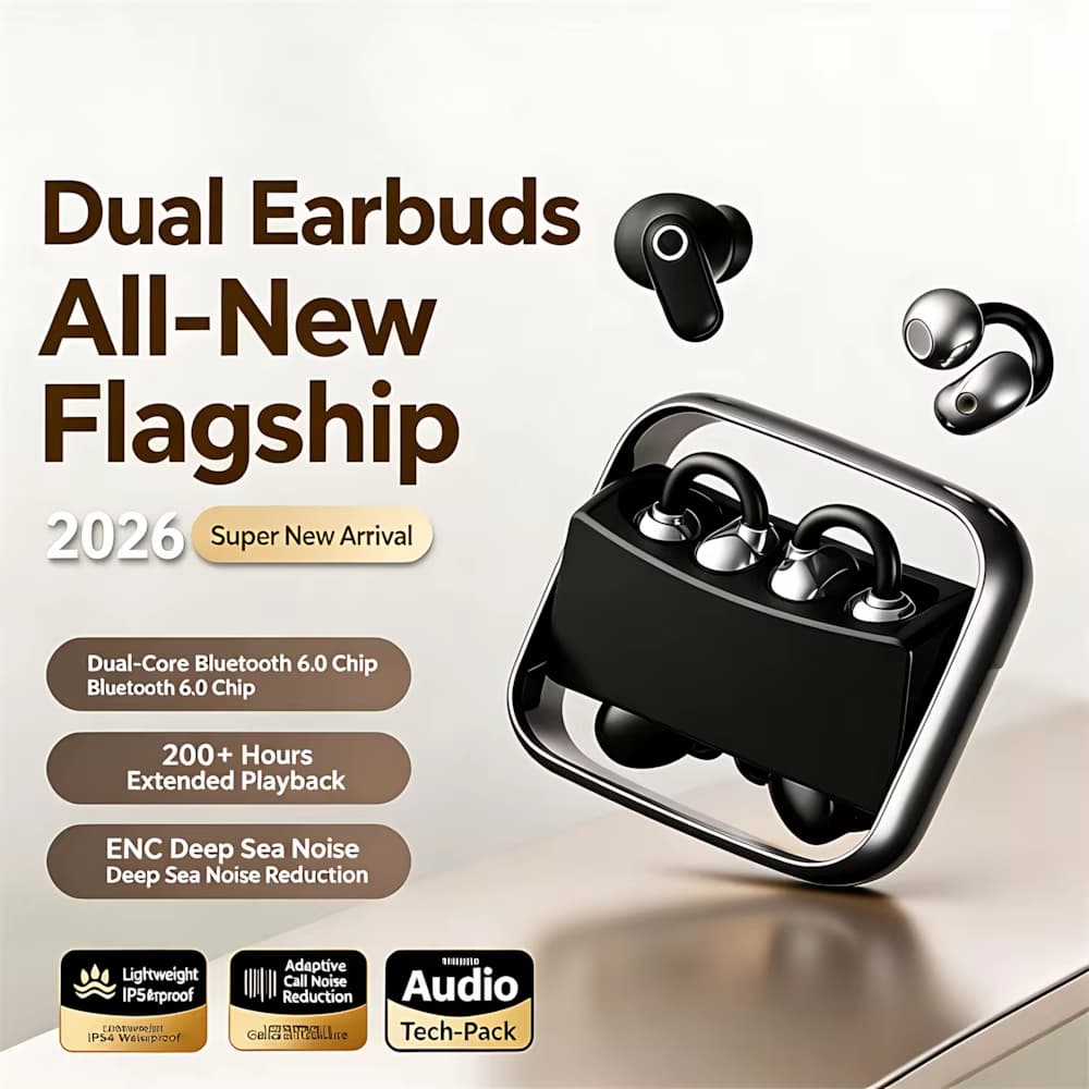 Fone De Ouvido Sem Fio Bluetooth Semi-In-ear Com Clipe De Quatro Fones Bateria De Longa Duração E Chamada HD Confortável