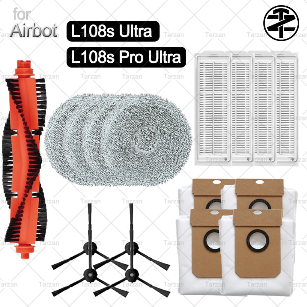 Para Airbot L108s Ultra/L108s Pro Robô Aspirador De Pó Acessórios : Escova Principal , Lateral , Filtro HEPA , Esfregão