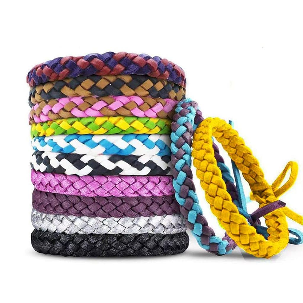Pacote Familiar 12 Unidades De Pulseiras Repelentes De Mosquitos , Anti-Mosquito De Couro PU