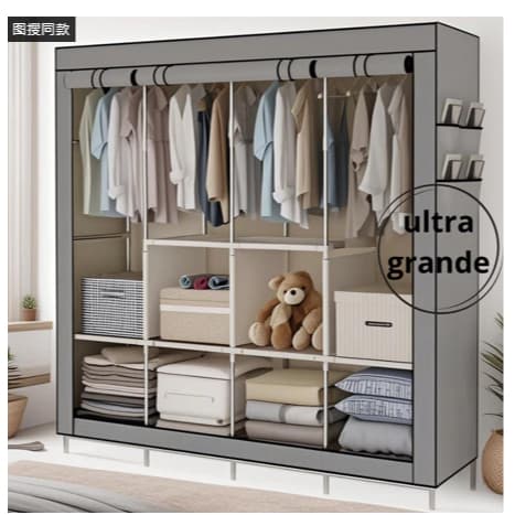 Organizador De Roupas Portátil Dobrável , Guarda-Roupa Multiuso , 4 Divisórias