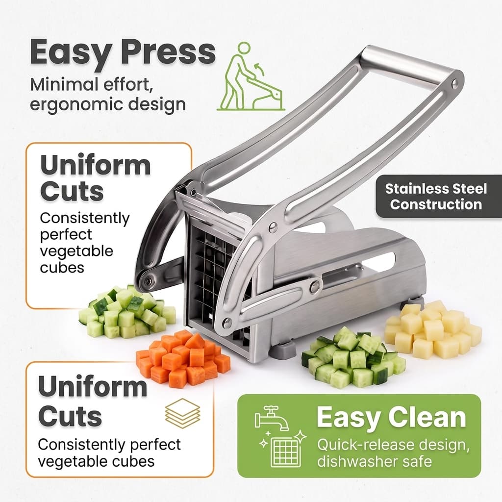 Cortador De Batata Multifuncional , Ferramenta De Corte Manual De Aço Inoxidável , Fatiador , Batatas Fritas
