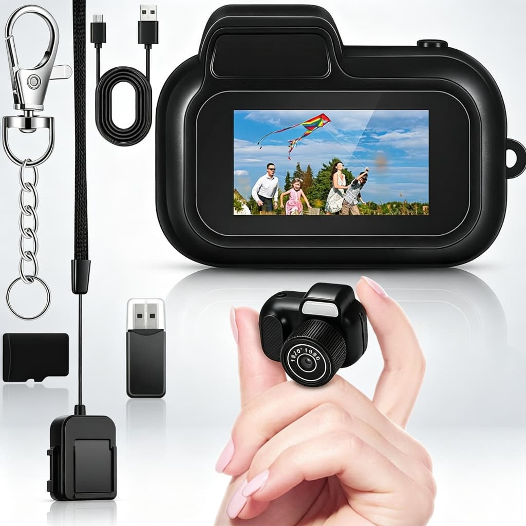 Chaveiro Câmera Mini Câmeras Minúsculas Digital Para Crianças Suporte Cartão TF Com Display Microcâmera Filmadora Micro