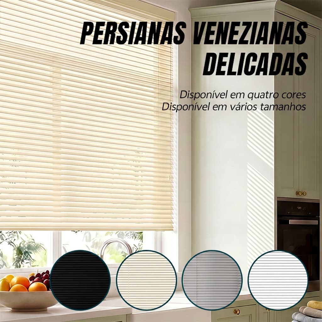 Persiana Horizontal PVC Sofisticada Sala Quarto Escritório Quatro cores Vários tamanhos