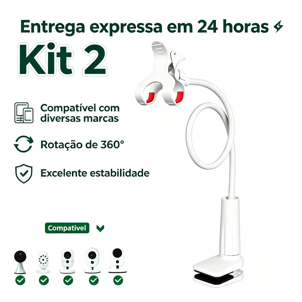Suporte para prender câmera babá eletrônica Universal Compatível com Bay Monitor, TakTark