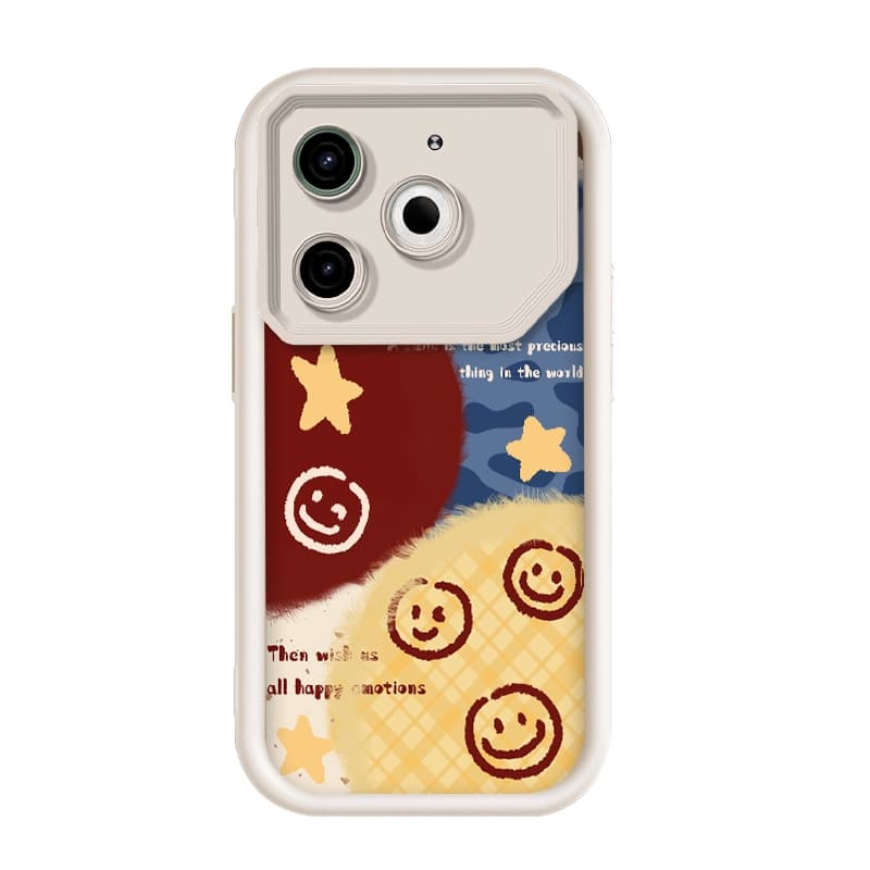 Para Tecno Pova 6 Neo 4G , Imagem De Rosto Sorridente Estrela , Capa De Telefone De silicone Anti-Queda