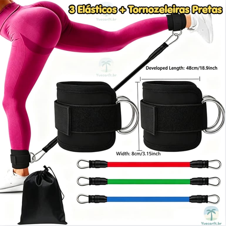 TPE Ankle Resistance Bands Fitness Set D-Ring Support Handcuffs Yoga Gym Equipment