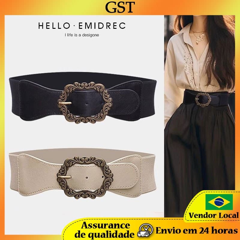 Vestido decorativo outono inverno combinando vestido terno preto cinto largo cinto High-End sentimento All-Match