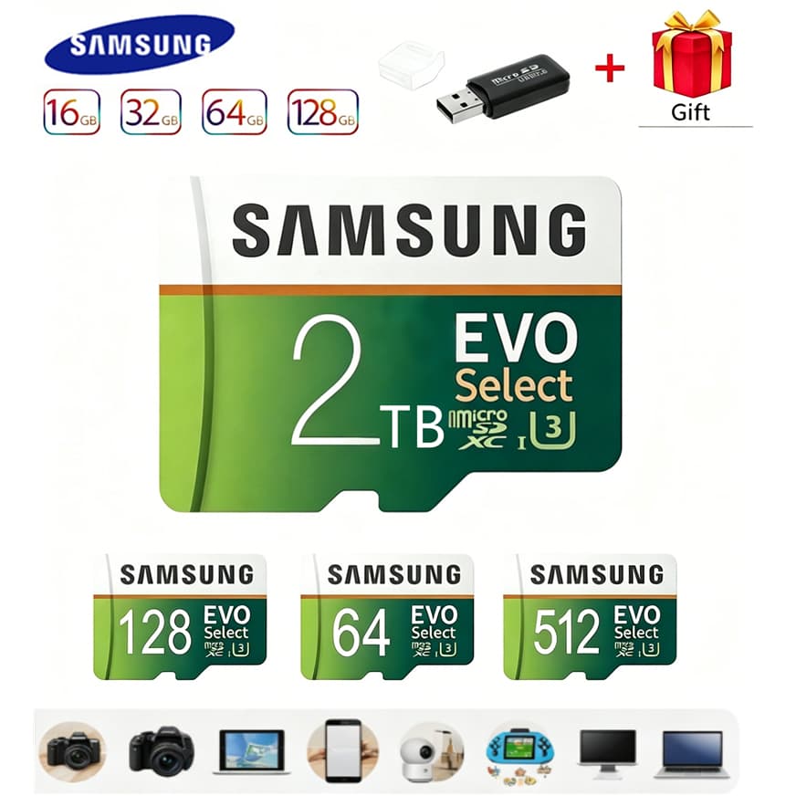Cartão De Memória { } EVO 4GB 8GB 16GB 32GB 64G/128G/256G/512G Armazenamento Para Câmera De Tablet E Telefone