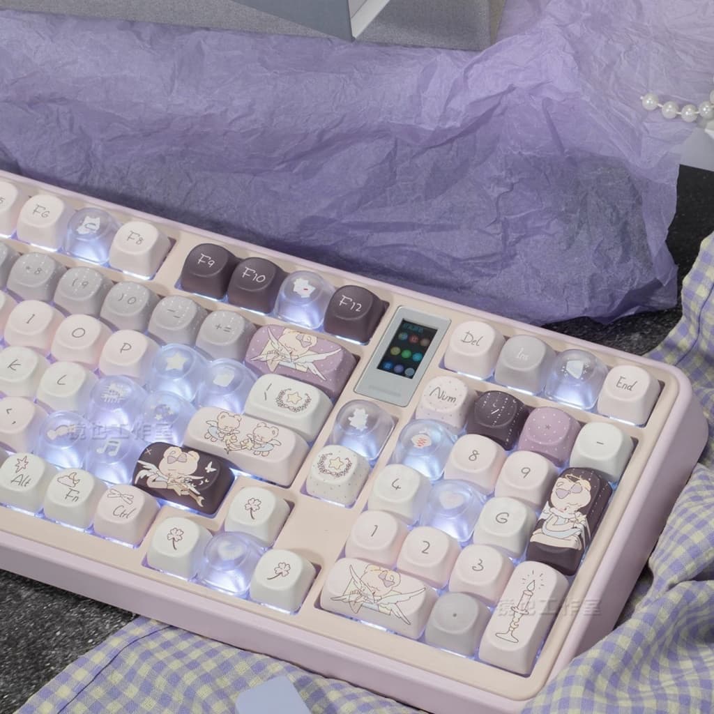 God of Good Night Keycap Cherry/MOA Profile 140 Teclas PBT Sublimação De Tinta De Cinco Lados Aula F75 F99 RK100 Cartoon