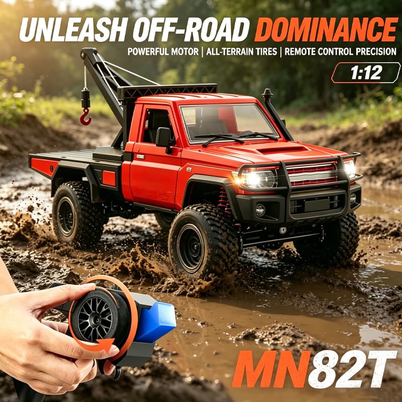 MN82T 1 : 12 Escala Completa 4WD Controle Remoto Offroad Caminhão De Escalada Simulação Recuperação Naufrágio RC Crawler