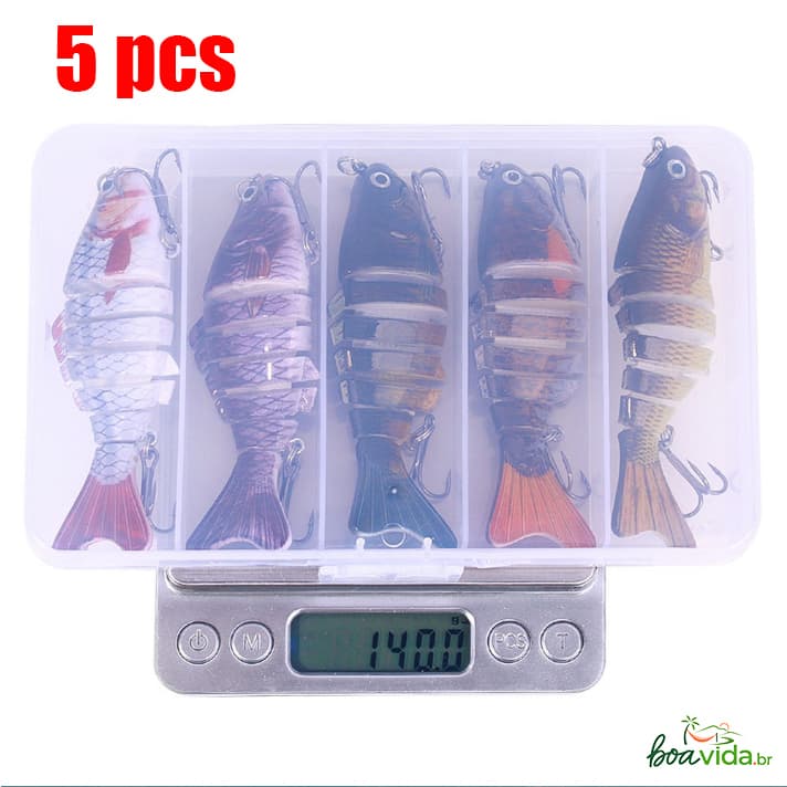 Isca falsa isca 7 seções 10CM conjunto de múltiplas seções de equipamento de pesca de múltiplas seções