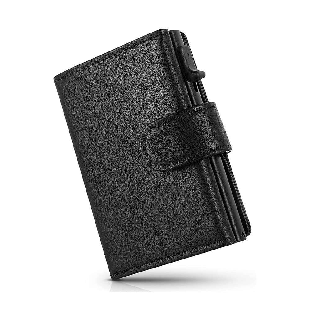 Carteira Masculina Pop-Up com Bolso Zíper para Moedas, Alumínio Proteção RFID
