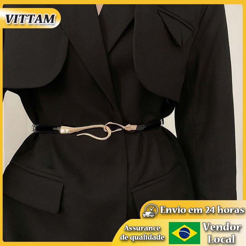 VITTA cinto feminino terno All-Match camisa cinto fino sem perfuração cintura estreita combinando saia cinto
