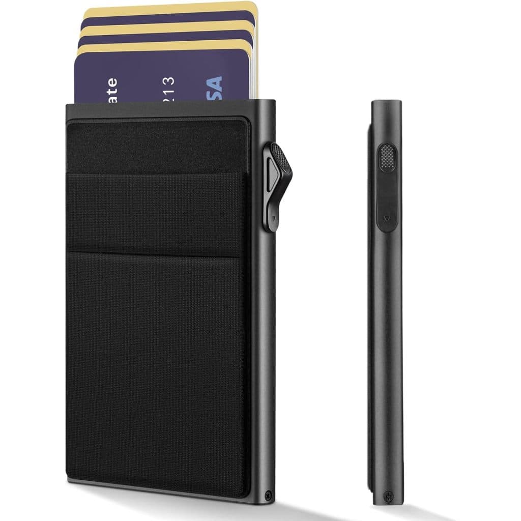 Porta-Cartões Pop-Up, Carteira Masculina, Proteção RFID, Fina, Minimalista