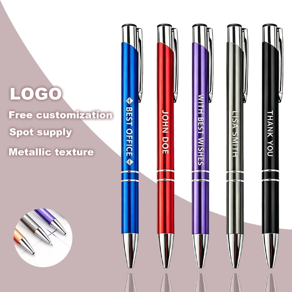 Caneta Esferográfica De Metal Com Logotipo Personalizado Grátis , Nome , Escritório , Escola , Assinatura , Presente , P