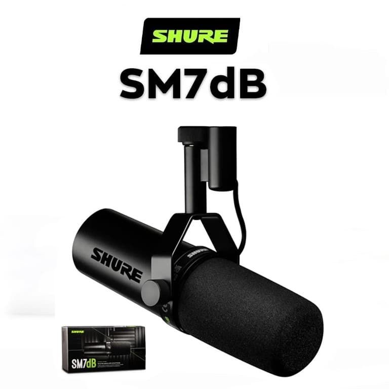 Microfone Vocal Dinâmico Shure SM7B sm7db Com Amplificador Embutido