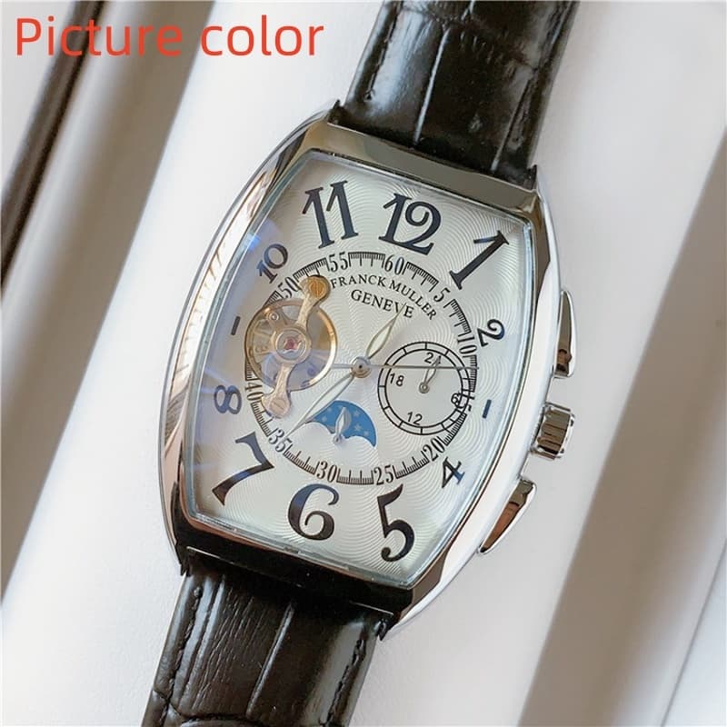 Relógio masculino moda turbilhão relógio mecânico série FRANCK MULLER relógio de pulso marca superior com função fase da