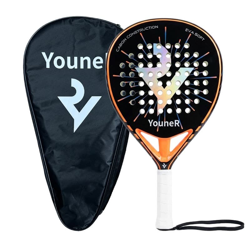Raquete De Padel Profissional Youner Superfície De Batida De Fibra De Vidro EVA Núcleo De Absorção De Choque Macio Estru