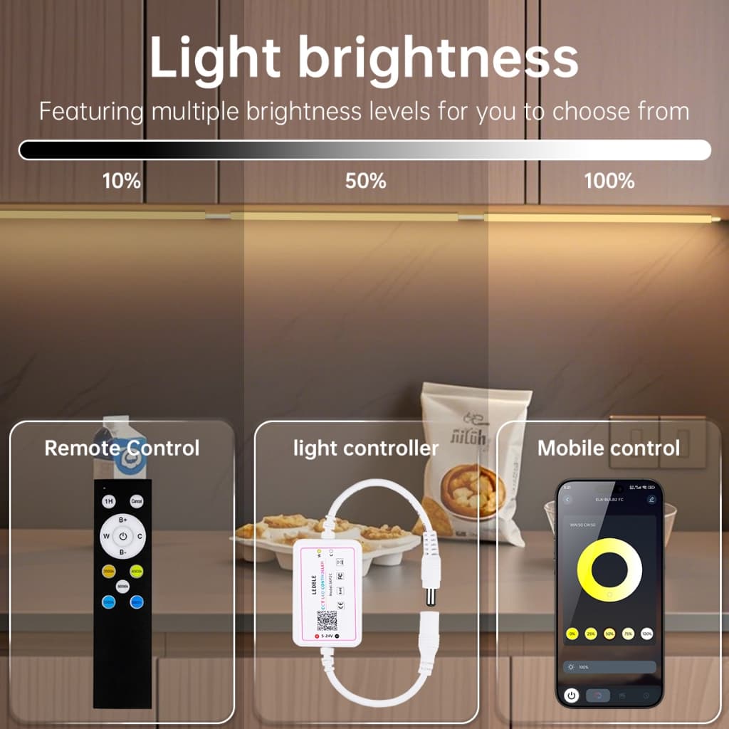 Controlador Remoto LED CCT Com Controle Bluetooth 3500K-6000K Regulável Sem Incluído