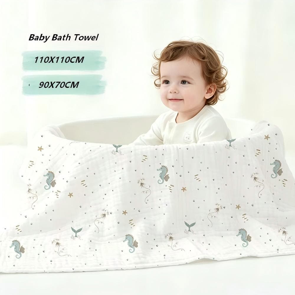 4 Camadas 110x110cm Gaze De Algodão Banho De Bebê Toalha De Corpo Infantil Cobertor Recém-Nascido