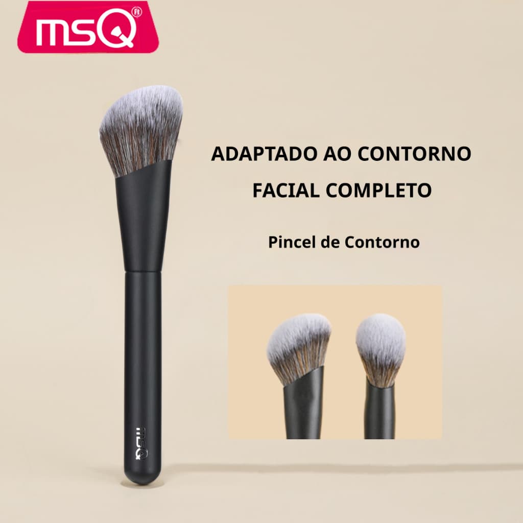 MSQ Pincel De Maquiagem Preto De Alta Qualidade , Adequado Para base 3D , Multifuncional Contorno