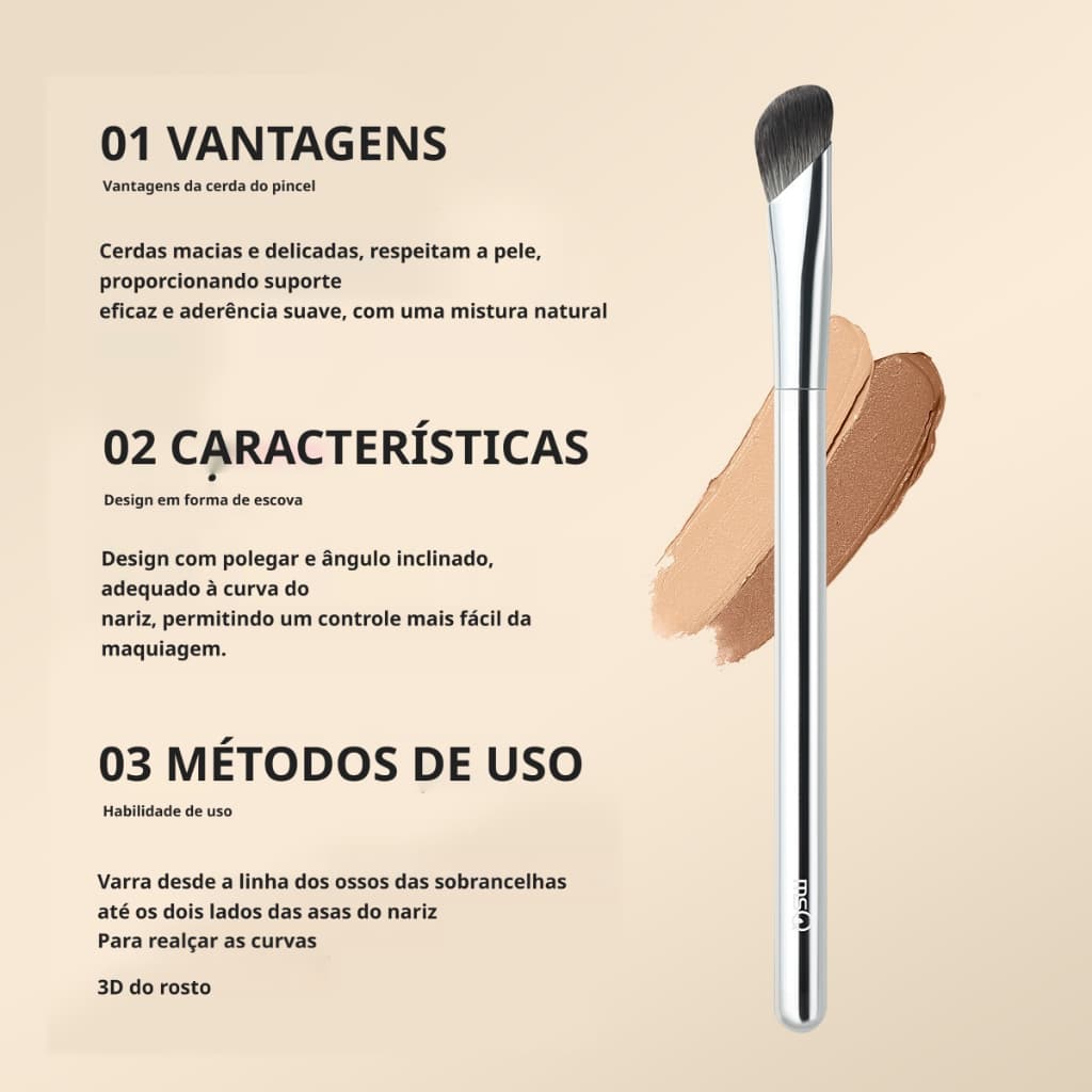 MSQ Pincel De Maquiagem , Sombra De Nariz De Cabelo De Fibra Única Formato De Polegar Contorno Olho