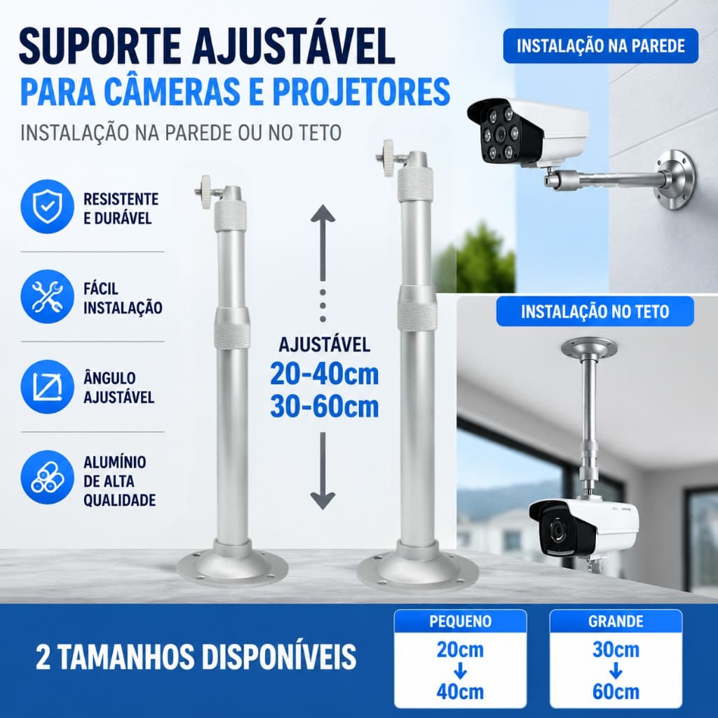 Tamanho retrátil do suporte de monitoramento do cabide do projetor disponível 40cm ou 60cm
