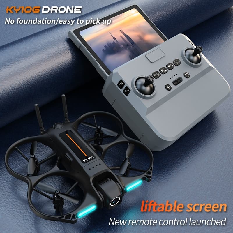 2026 Novo Drone KY106 Com Tela Grande De 4.3 Polegadas 8K HD Fotografia Aérea Inteligente Evitar Obstáculos De Controle