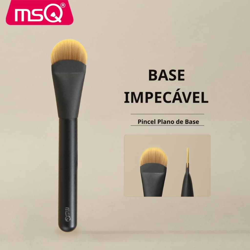 MSQ  Pincel De Base , Plana Preto Líquida super Macio Maquiagem Plano Profissional
