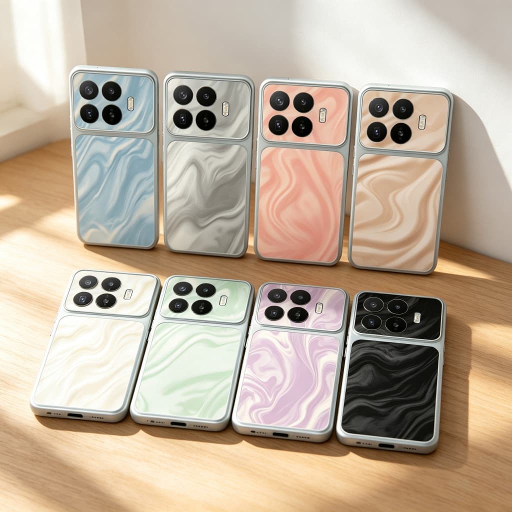 Capa De Telefone Luxuosa Com Padrão De Textura Ondulada De Água 2 Em 1 Xiaomi Mi 17T 15T Pro 5G Cor Brilhante À Prova De