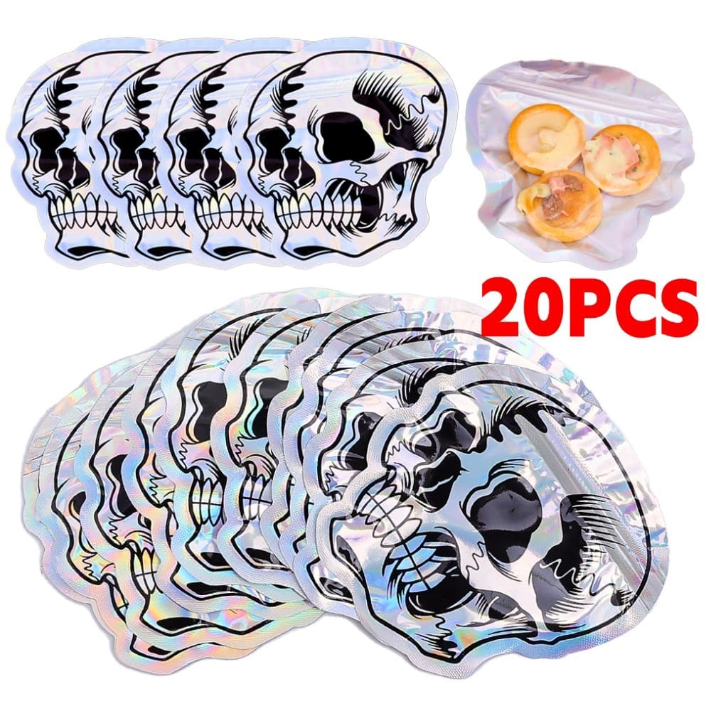 Sacos Reutilizáveis De Doces De Caveira De Halloween Saco De Embalagem De Presente A Laser Bolsas De Joias De Biscoitos