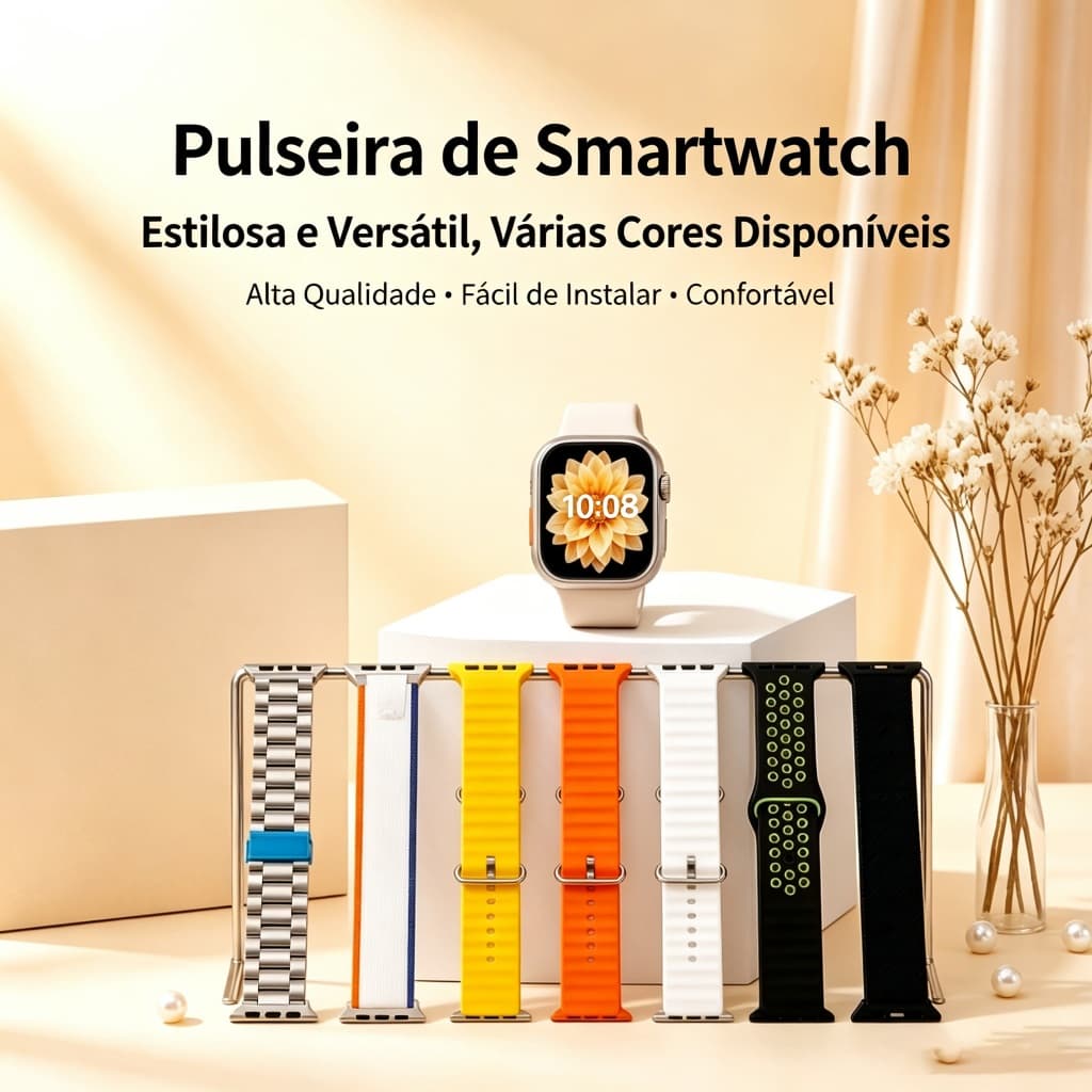 Smartwatch 7 Em 1 Com 7 Alças 38/45/49 Mm , Tela De Toque Completa , Mini Relógio Inteligente Esportivo