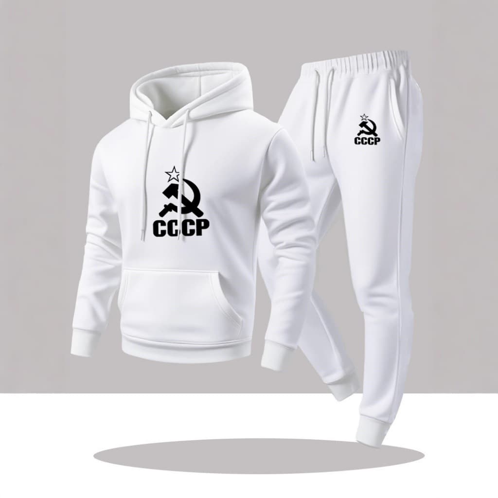 Novo masculino Casual esportes carta impressa terno com capuz moletom moletom na moda terno de duas peças