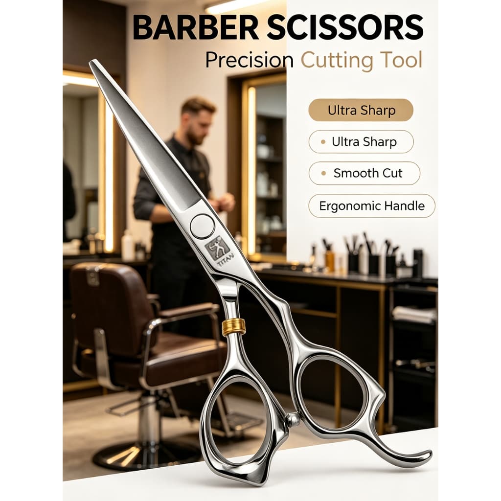 Tesoura de cabeleireiro profissional TITAN Tesoura de corte de cabelo Tesoura plana Tesoura de desbaste 5.0 / 5.5 / 6.0