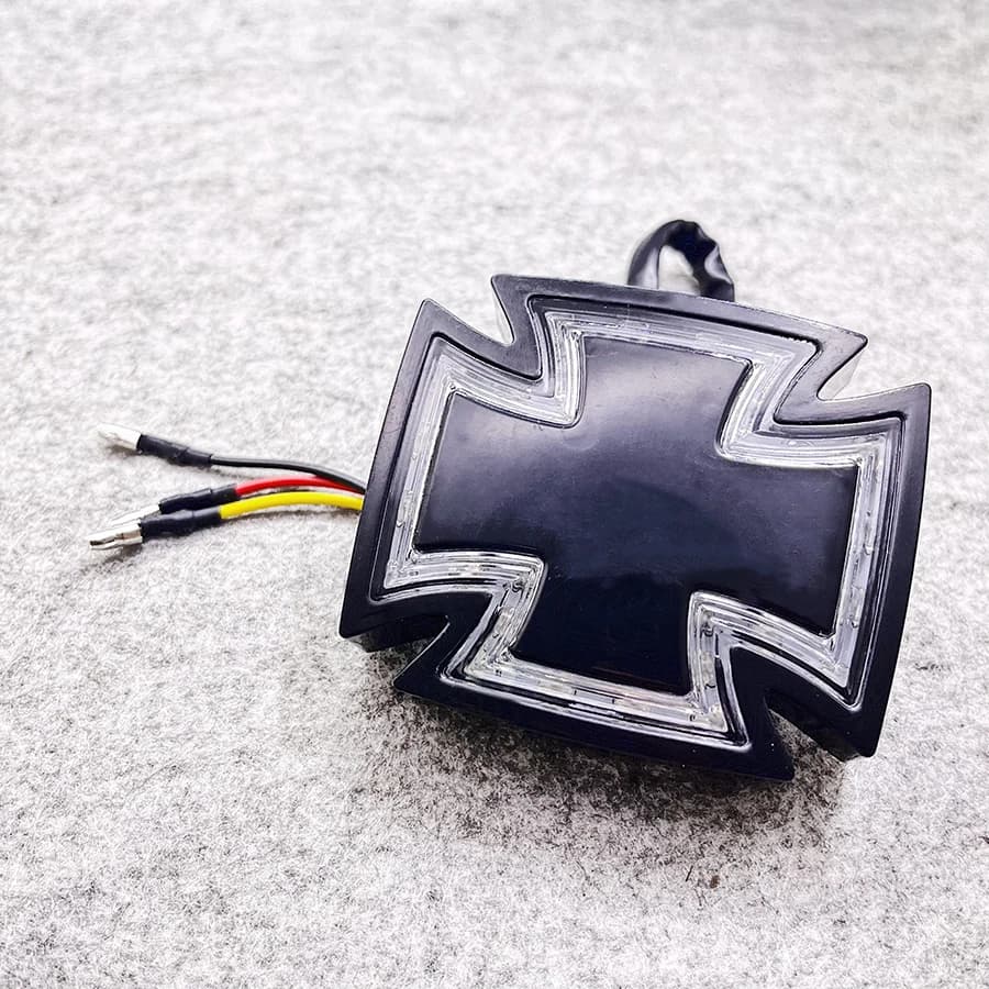 1PC Forma De Cruz Mini Universal Motocicleta Freio Correndo Luz Moto LED Lâmpada Traseira Para Cafe Racer Harley Sportst