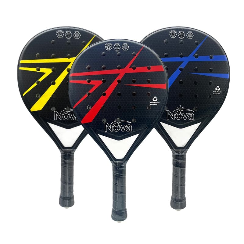 Nova Padel Raquete Eco Superfície De Plástico-EPE Núcleo De Absorção De Choque Leve 330g , Alça Antiderrapante Com Bolsa
