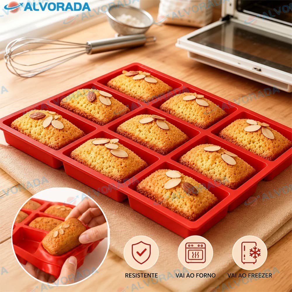 Molde Retangular e Círculos de Silicone para Bolos, Biscoitos e Chocolate Pudim Torta Mousse Forno