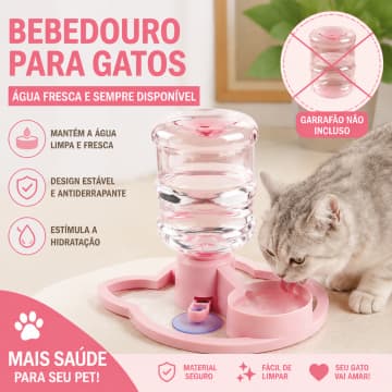 Dispensador De Água Para Gatos Com Aumento De Altura-Fonte Automática Animais De Estimação Sem Filtro Fio