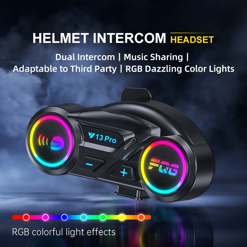 Y13 Pro Capacete De Motocicleta Fone De Ouvido Com Intercomunicação Bluetooth , Sistema De Comunicação De Compartilhamen