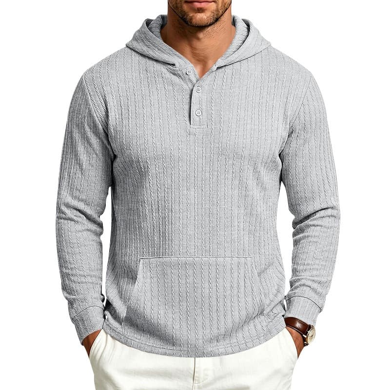 Outono masculino moletom com capuz torção Jacquard Casual simples moletom com capuz masculino
