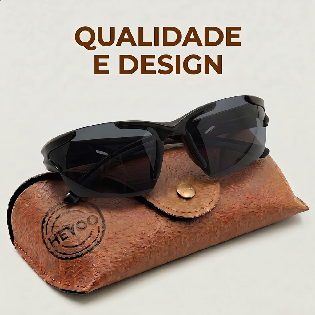 HEYOO Óculos de Sol Esportivo Polarizado UV400 Lentes HD Anti Brilho Anti-Impacto Para Pesca Ultra Leve e Resistente